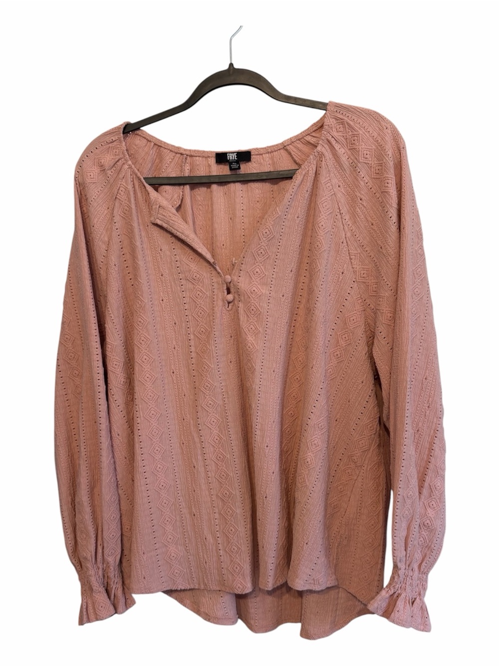 Frye Dusty Rose Eyelet Peasant Blouse